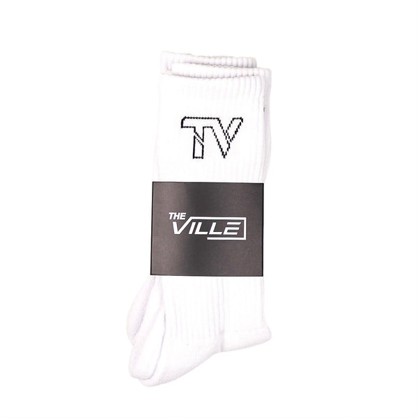 Unisex MIDDLE SOCKS, White, UNISEX CLOTHING